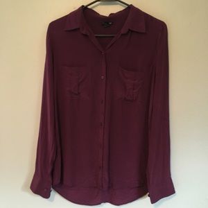 Club Monaco 100% Silk Button Down Blouse M